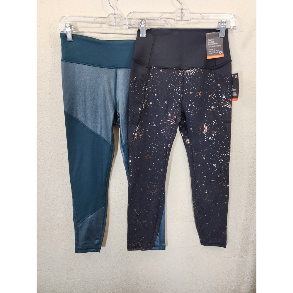 2x GapFit Leggings NWT Size S Sculpt Revolution Celestial Star Print High Rise